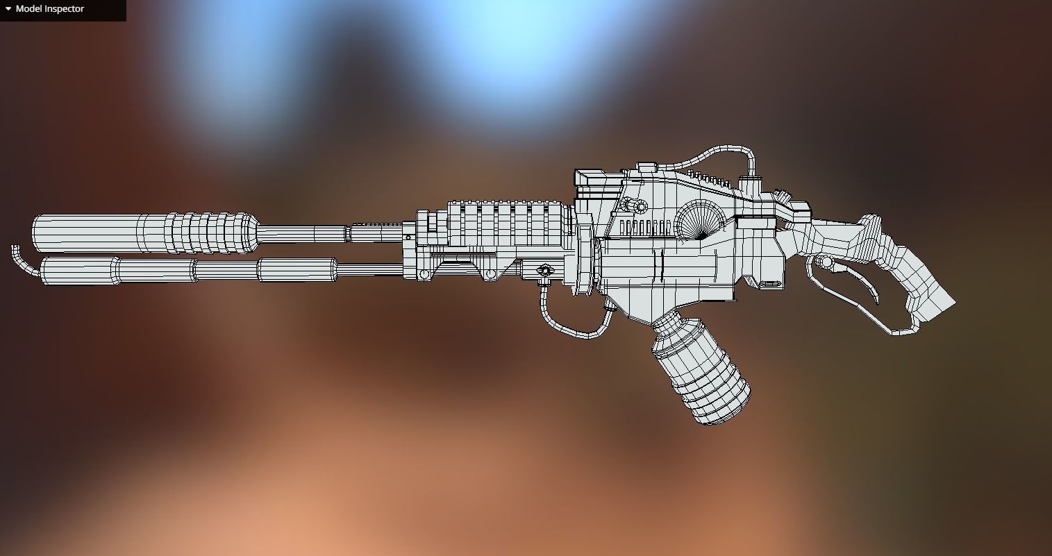 Flamethrower apocalypse weapon Low-poly 3D model_7