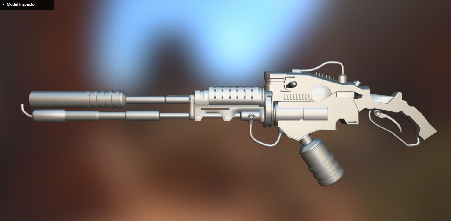 Flamethrower apocalypse weapon Low-poly 3D model_8