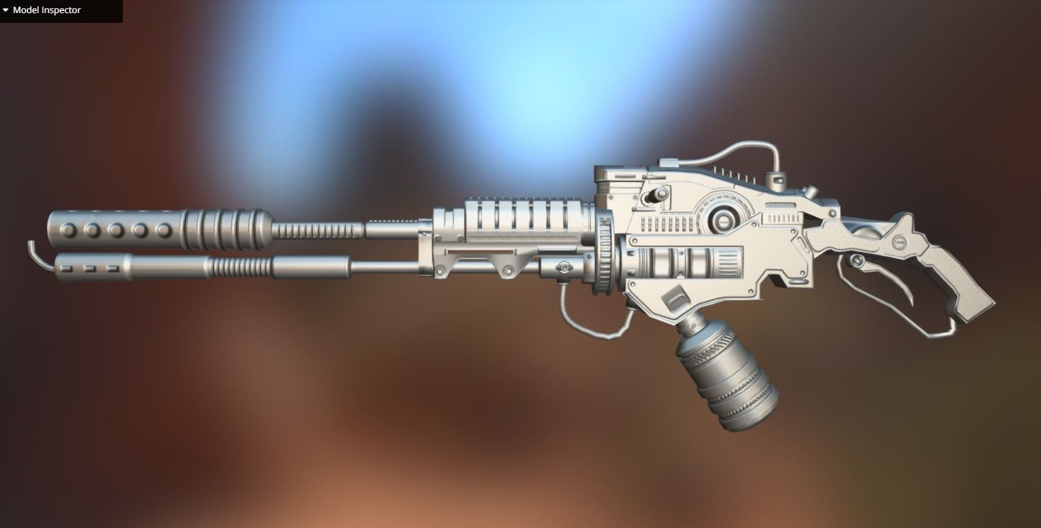 Flamethrower apocalypse weapon Low-poly 3D model_9