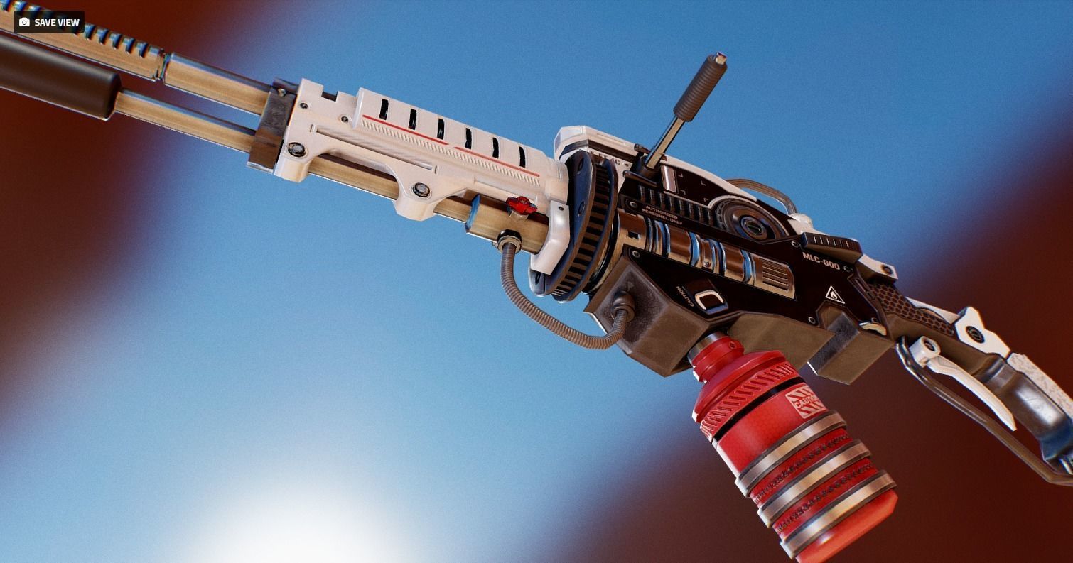 Flamethrower apocalypse weapon Low-poly 3D model_3