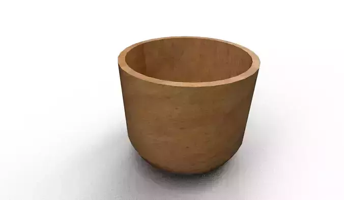 INTERIOR MODERN  WOOD BUCKET Low-poly 3D model