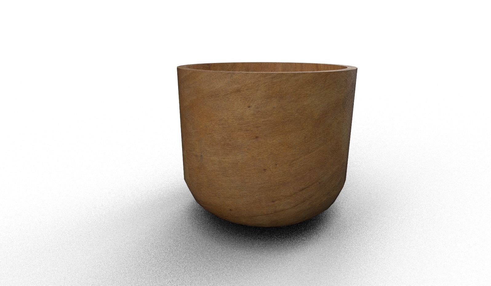 INTERIOR MODERN  WOOD BUCKET Low-poly 3D model_1