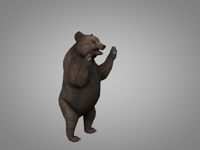 Grizzly Bear Low-poly 3D model_3