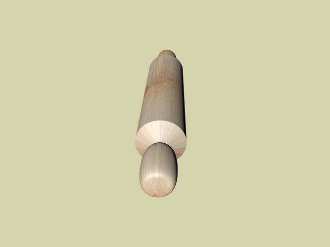 rollingpin wooden rolling pin 3D model