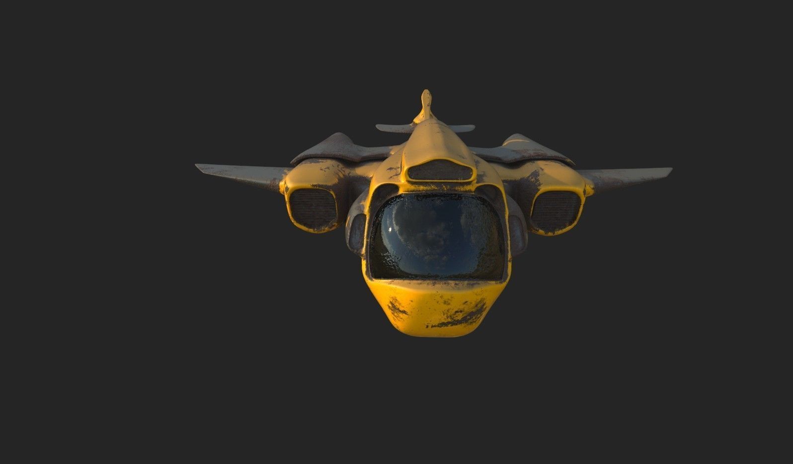 Old Working Spaceship 3D model_2