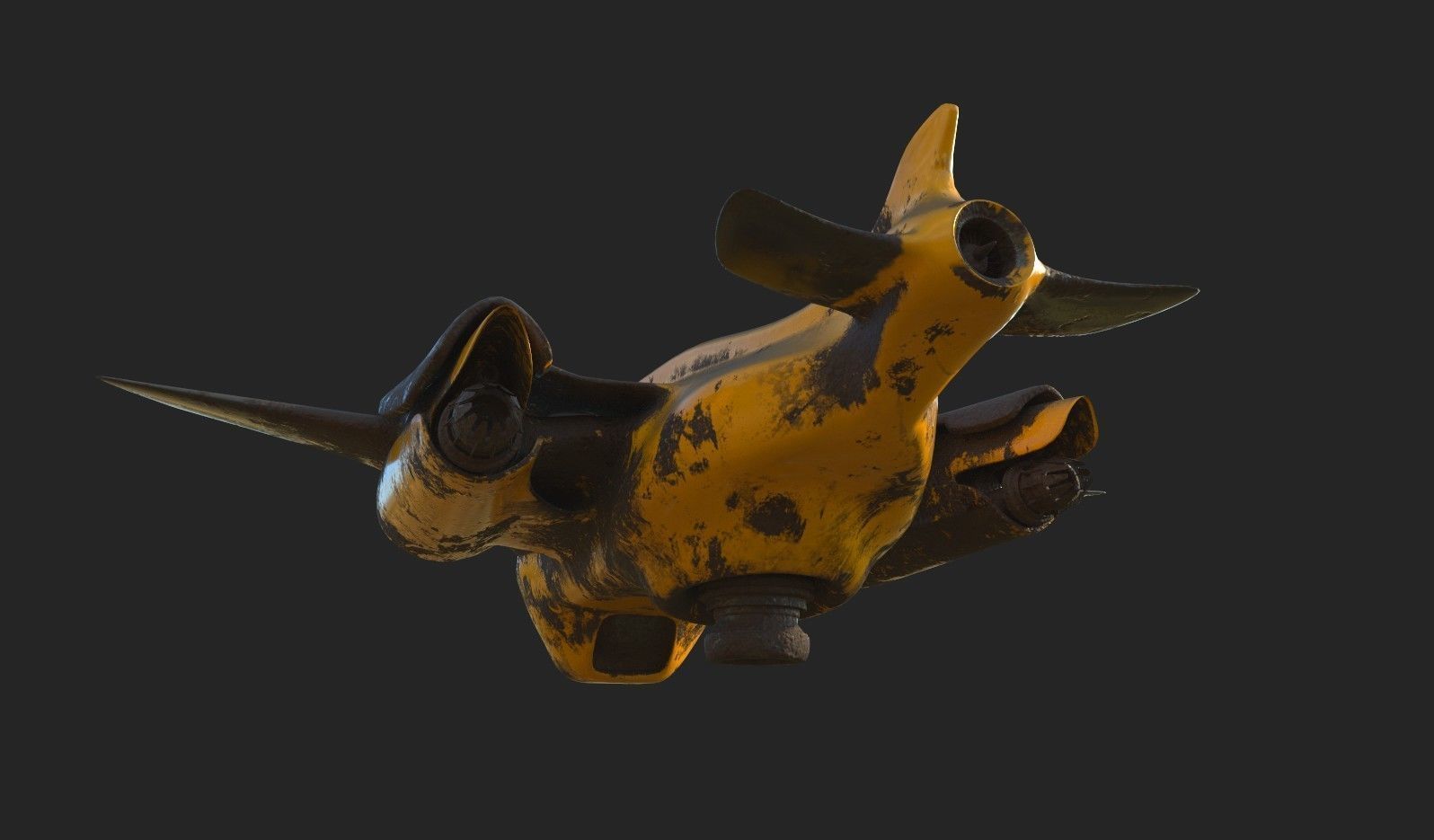 Old Working Spaceship 3D model_4