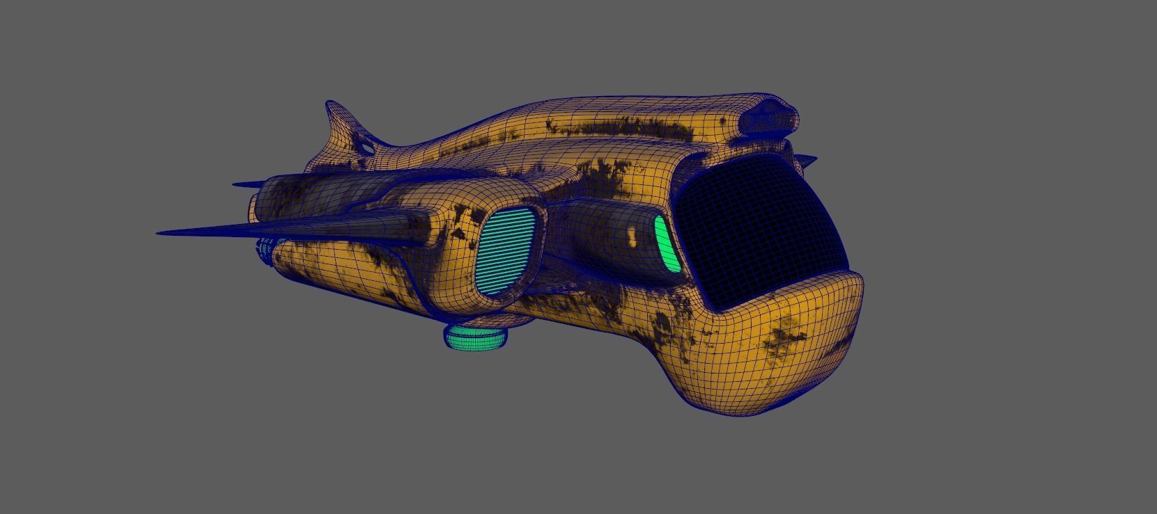 Old Working Spaceship 3D model_7