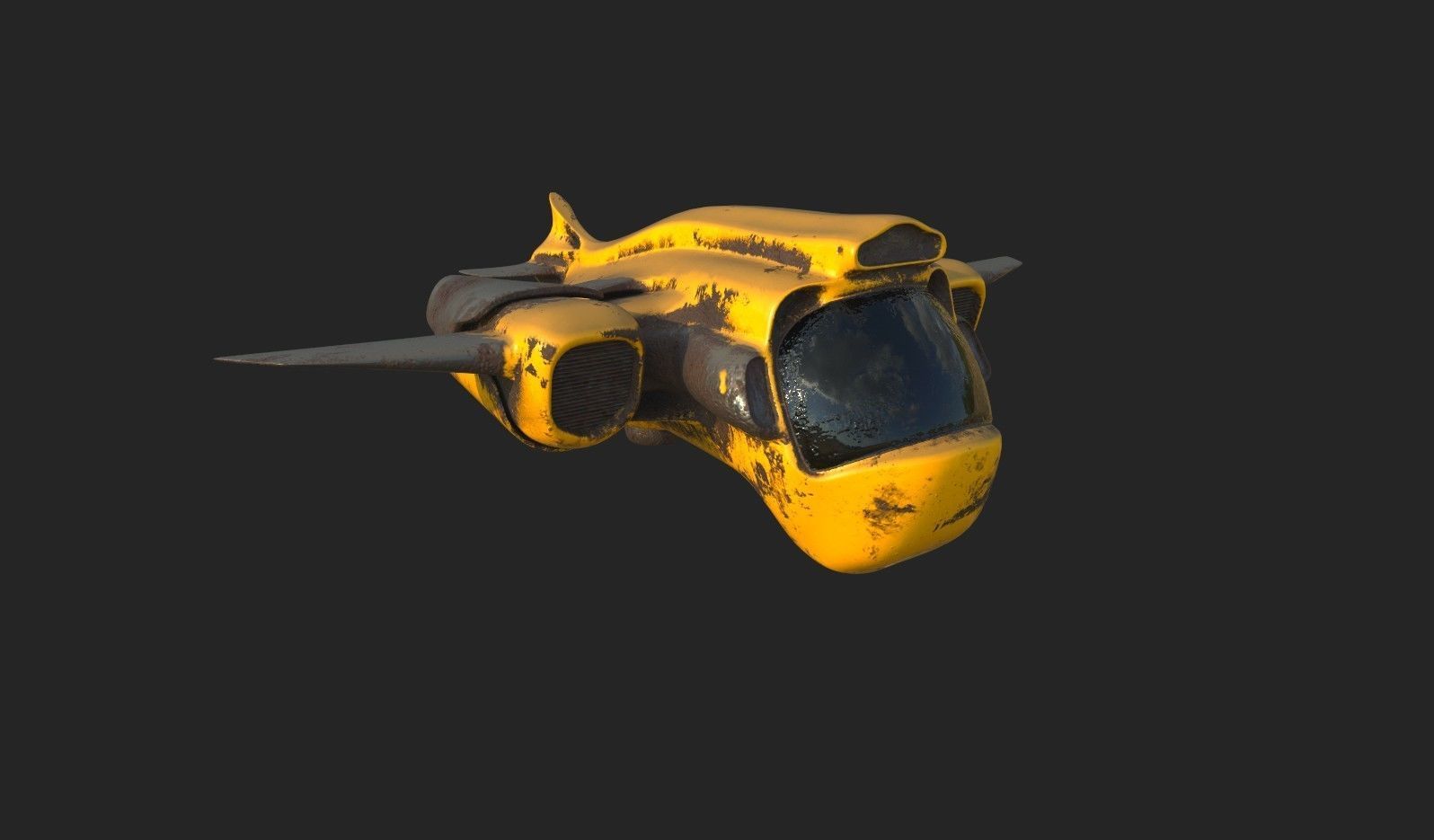 Old Working Spaceship 3D model_1