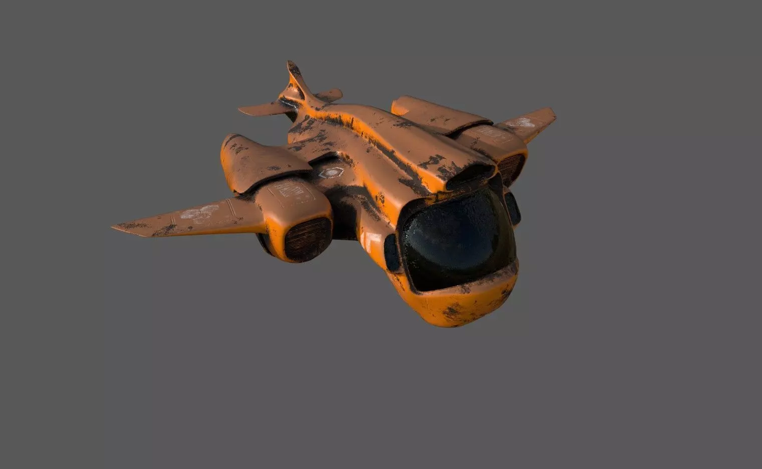 Old Working Spaceship 3D model_0