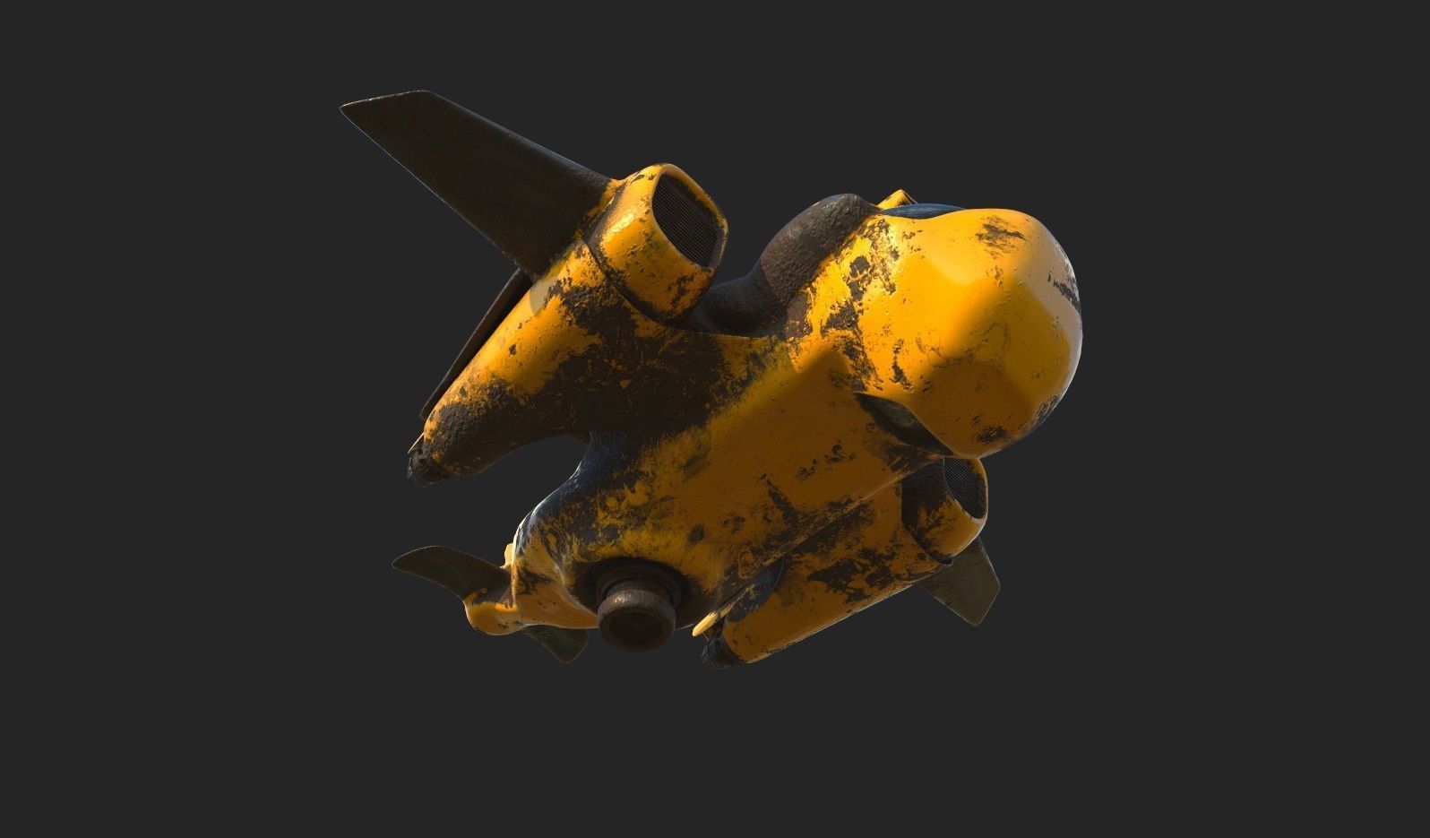 Old Working Spaceship 3D model_5