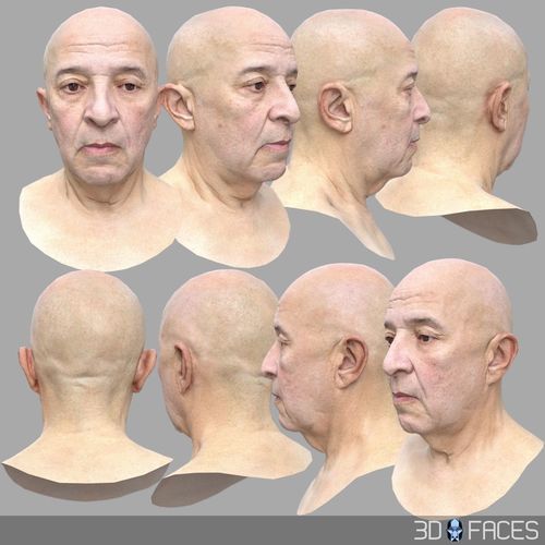 AAA Quality Low Polygon Male Head Scan Low-poly 3D model