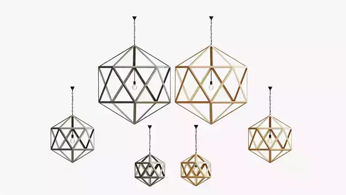 WOODEN POLYHEDRON PENDANT