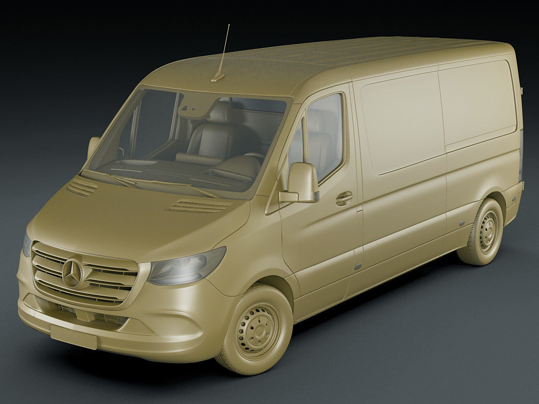 Mercedes Sprinter 2018 standard roof 3D model_19