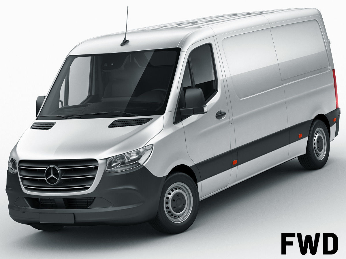 Mercedes Sprinter 2018 standard roof 3D model_1
