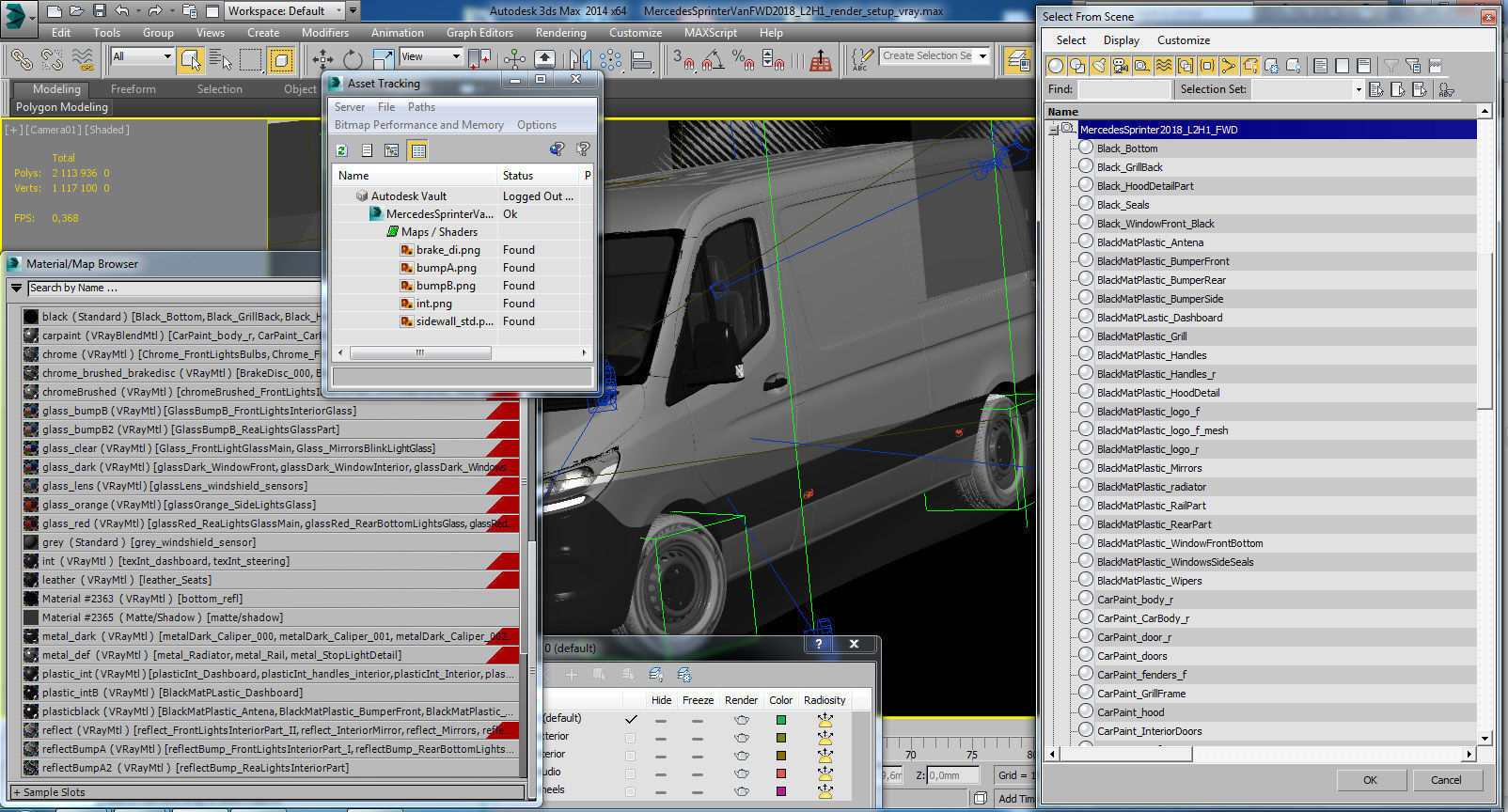 Mercedes Sprinter 2018 standard roof 3D model_25