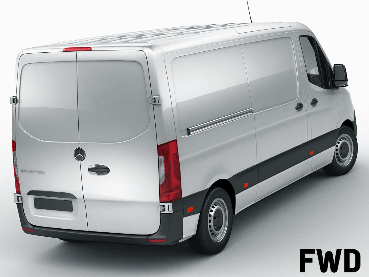 Mercedes Sprinter 2018 standard roof 3D model_3