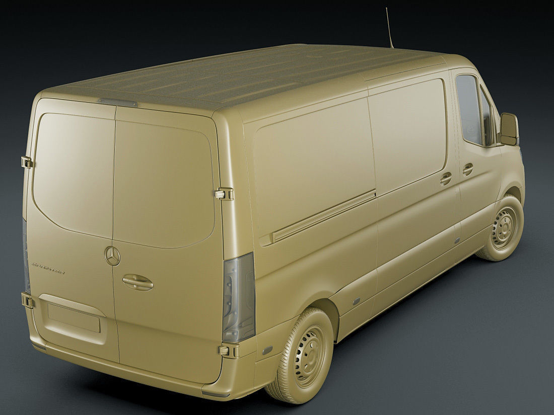 Mercedes Sprinter 2018 standard roof 3D model_20