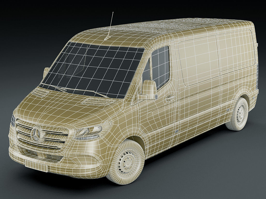 Mercedes Sprinter 2018 standard roof 3D model_23