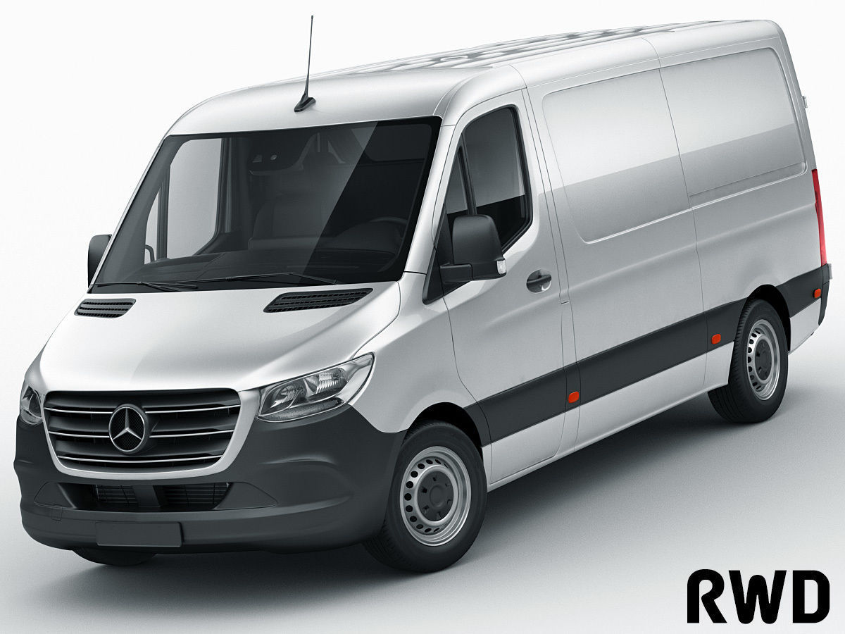 Mercedes Sprinter 2018 standard roof 3D model_2