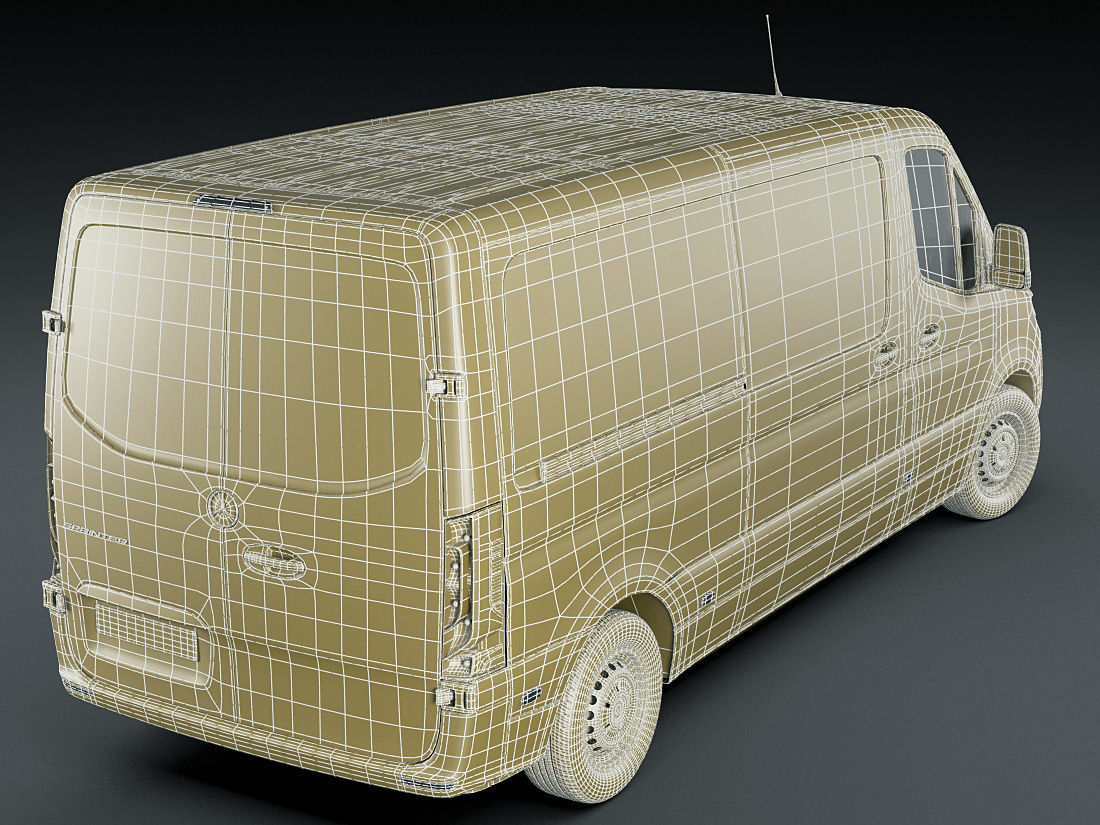 Mercedes Sprinter 2018 standard roof 3D model_24