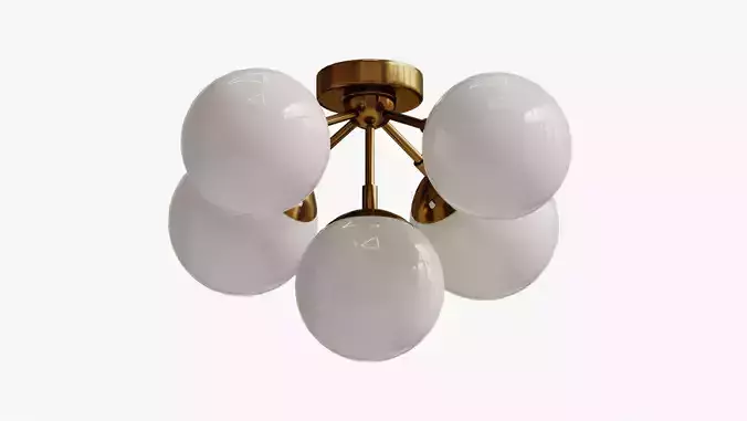 CEILING LAMP MODO 5 BRASS COLOR MILK