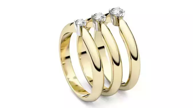 Set from Three Solitaire Ring
