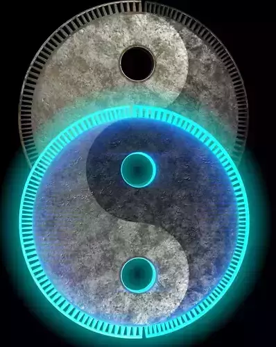 Yin And yang - taichi symbol -PBR