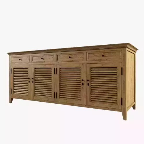 Restoration Hardware Shutter Low Cabinet  Low-poly 3D model