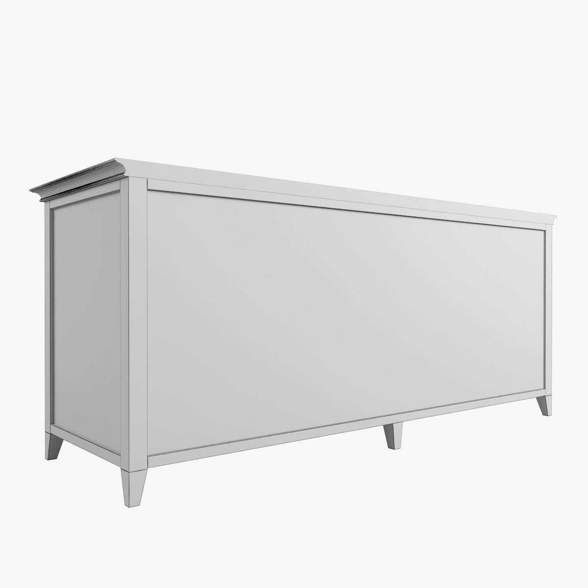 Restoration Hardware Shutter Low Cabinet  Low-poly 3D model_6