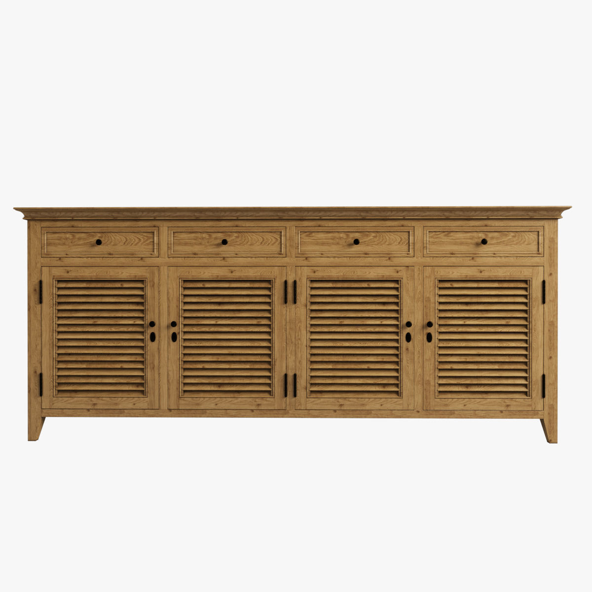 Restoration Hardware Shutter Low Cabinet  Low-poly 3D model_4