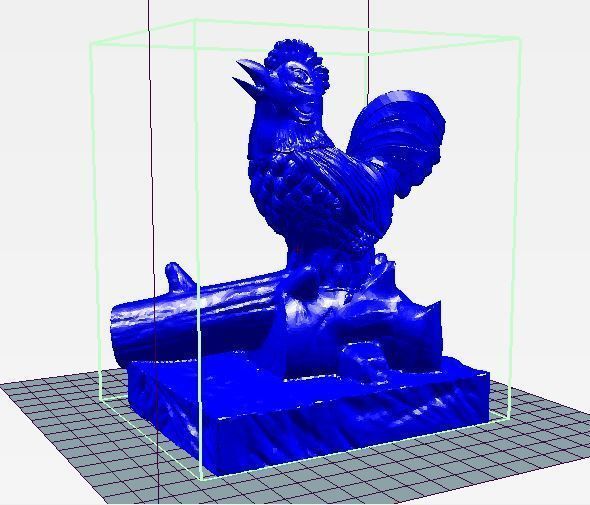 A Cock rooster statue 3D print model_1