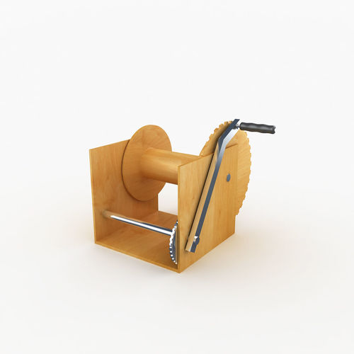 Winch wooden reel 3D model