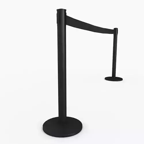 3D Airport Stanchions Black Long 3D model