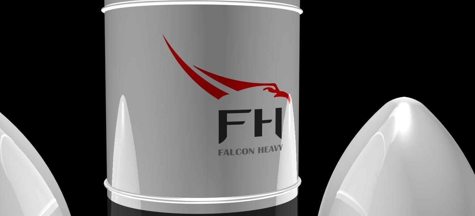 Falcon Heavy Animated 3D model_9