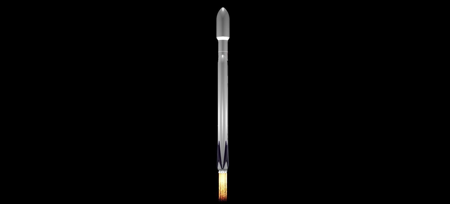 Falcon Heavy Animated 3D model_2