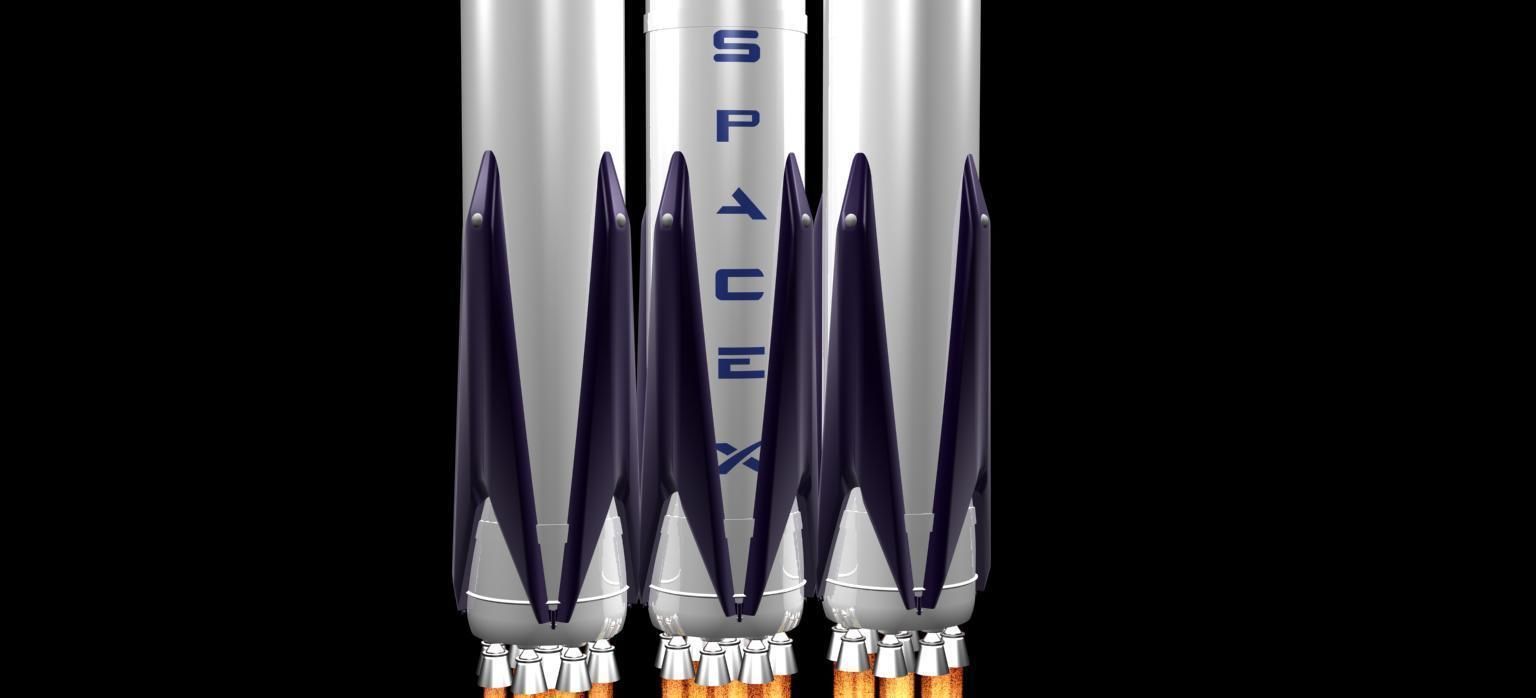 Falcon Heavy Animated 3D model_10