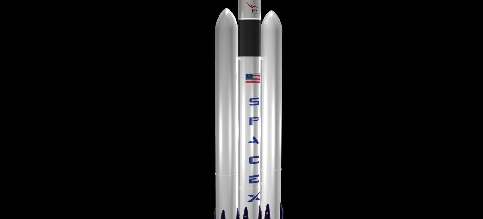 Falcon Heavy Animated 3D model_12