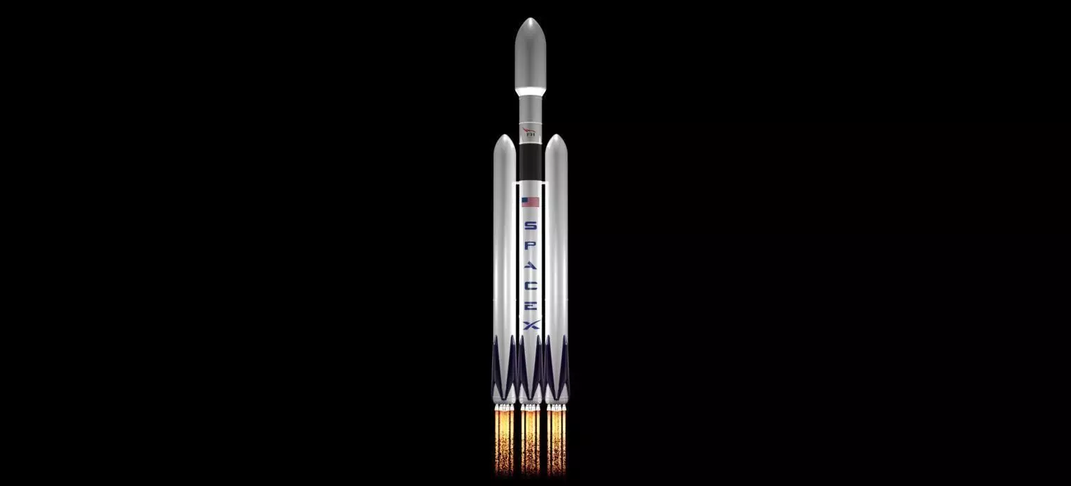 Falcon Heavy Animated 3D model_0