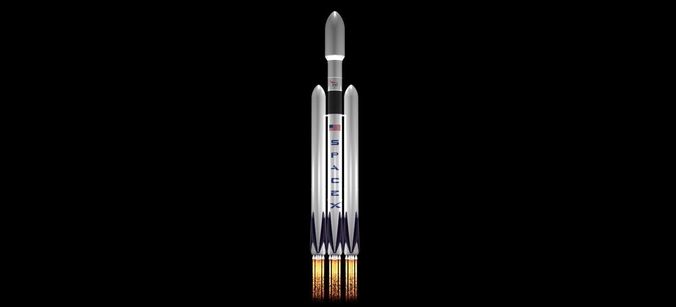 Falcon Heavy Animated 3D model