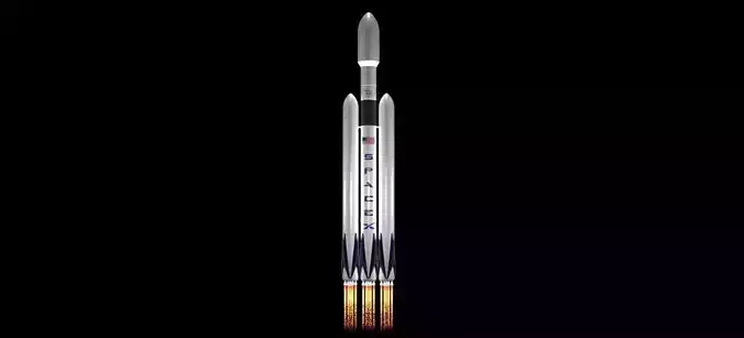 Falcon Heavy Animated 3D model