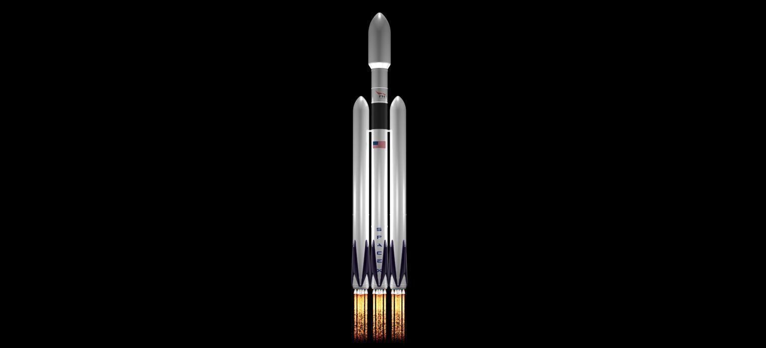 Falcon Heavy Animated 3D model_7