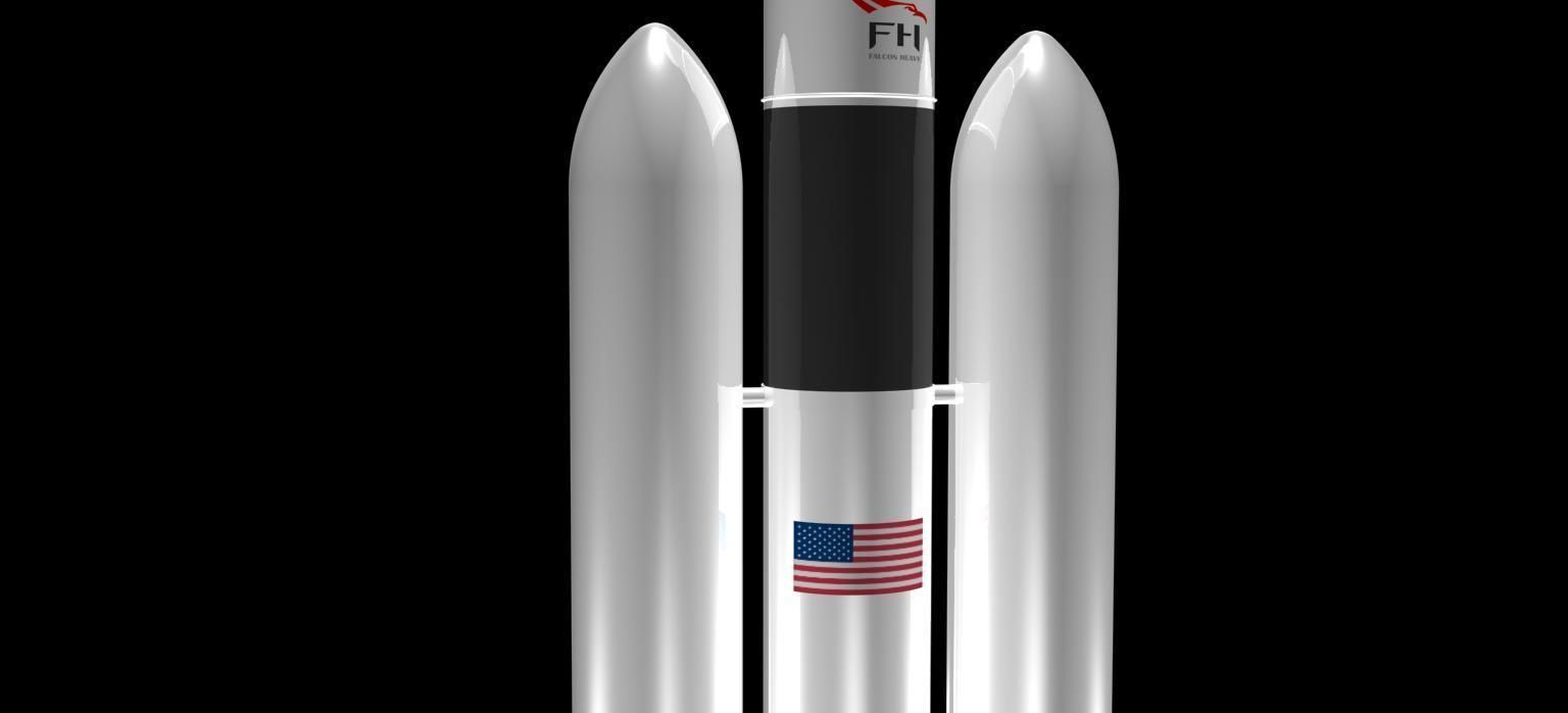 Falcon Heavy Animated 3D model_19