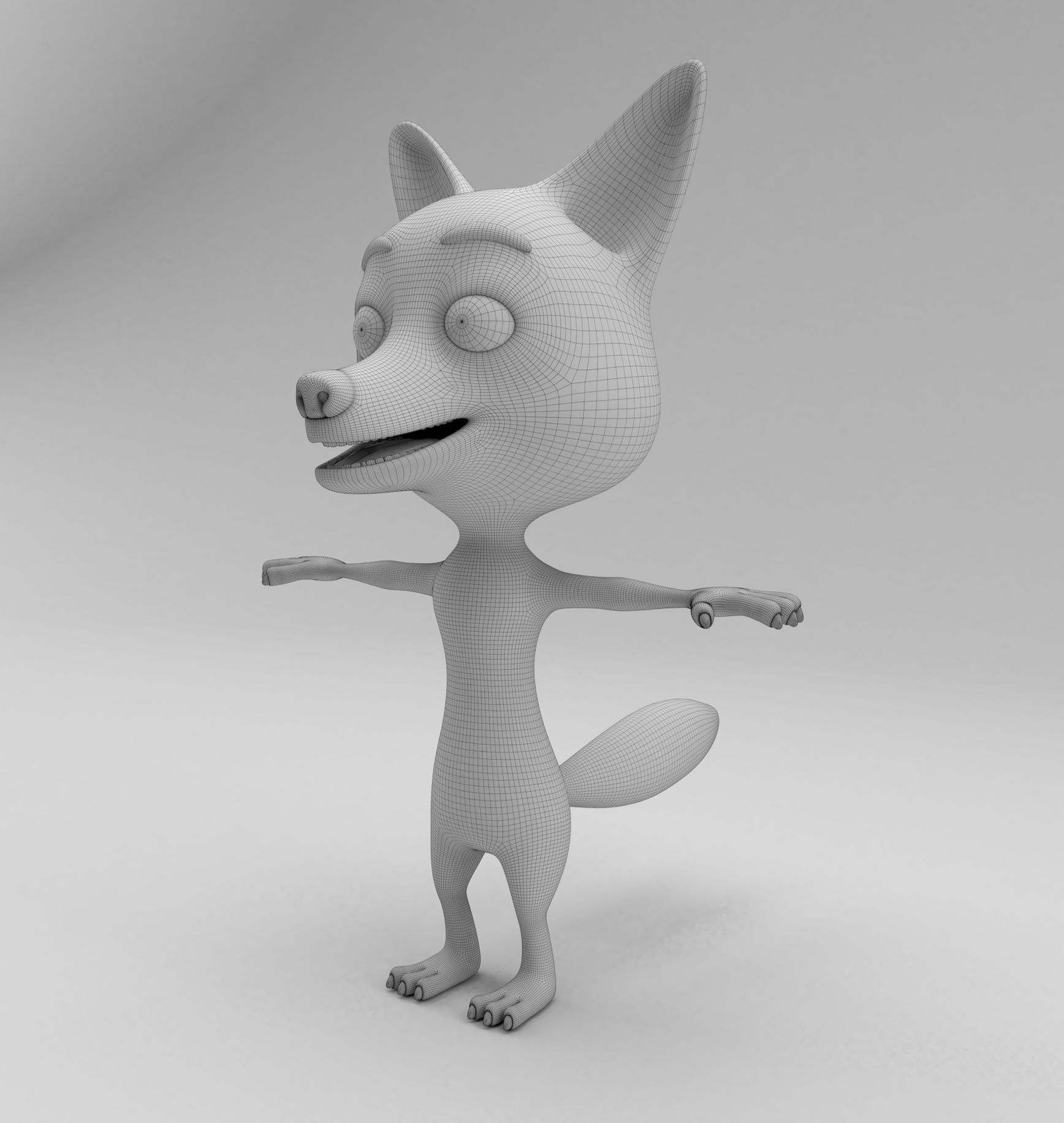 Cartoon jackal 3d model 3D model_2
