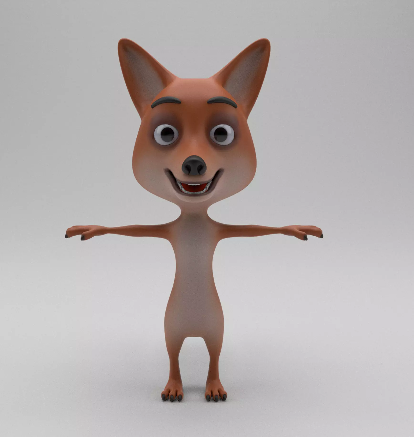 Cartoon jackal 3d model 3D model_0
