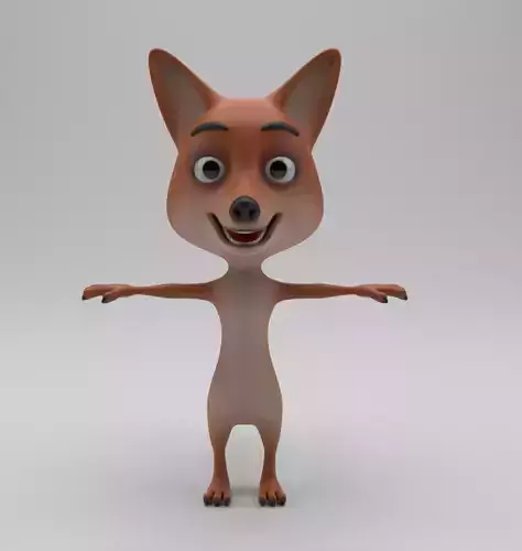 Cartoon jackal 3d model