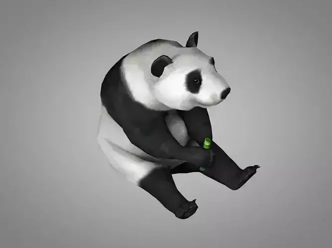 Panda or China bear Low-poly 3D model