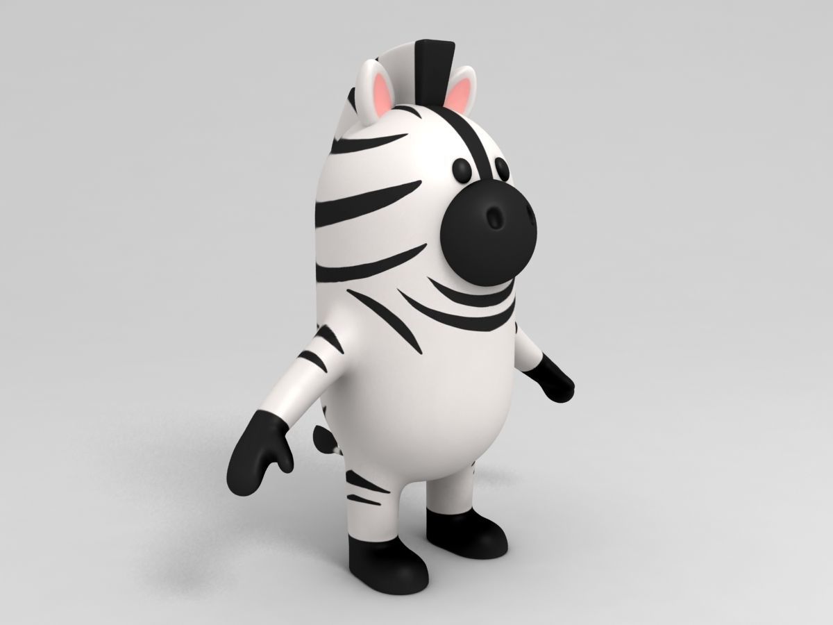 Zebra Character 3D model_4