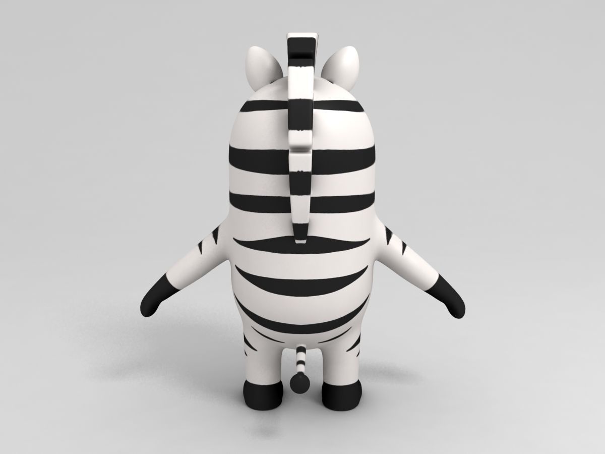 Zebra Character 3D model_3