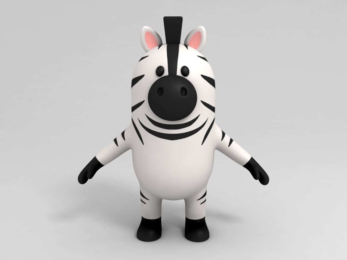 Zebra Character 3D model_1