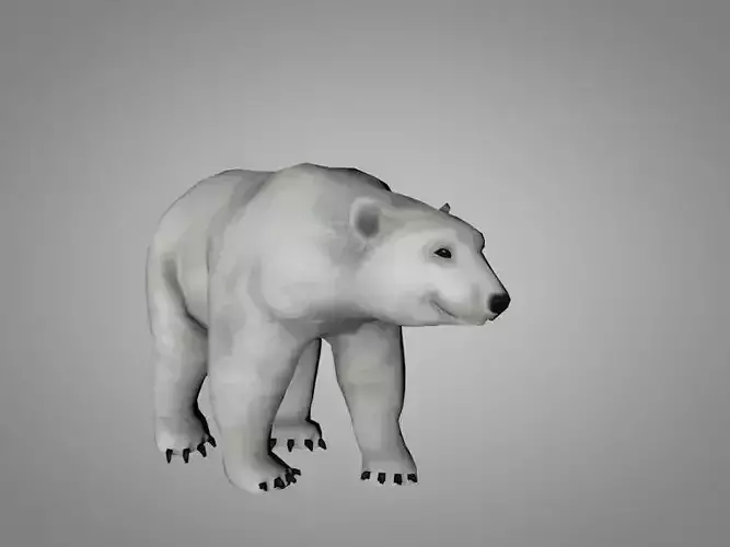 Polar White Bear Low-poly 3D model